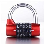 Padlock 5 Letter Word Lock,5 Digit Combination Lock,Gym Locker Lock,Safety Padlock for School Gym Locker,Sports Locker,Fence,Toolbox,Hasp Cabinet Storage (Red)