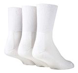 IOMI Footnurse - 3 Pack Unisex Extra Wide Bamboo Diabetic Socks | 4 Sizes | For Swollen Feet & Legs | Smooth Toe Seam | Cushioned Foot (9-11 UK, White)