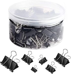 SANNIX 100 Pièces Pinces à documents 15-51mm Pinces à Double Clip Noir Boîte de Pinces à Papier Multi-fonctions Binder Clips Fournitures de Bureau pour Notes,Papier à Lettre, Maison, école