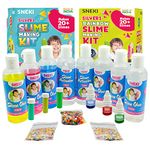 SNEKI Make 30+ Slime Multicolor Scented DIY Magic Toy Slimy Slime Activator Glue Gel Jelly Putty Making kit Set Toy for Boys Girls Kids Slime Activator Making Kit 6 Glue & 2 Activator Bottle