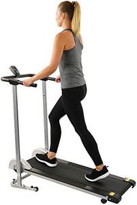 Sunny Health & Fitness Foldable Treadmill, Manual Compact Mini Treadmill , Walking Running Machine Non-Electric, Cardio Exercise Equipment for Home Office Use, SF-T1407M