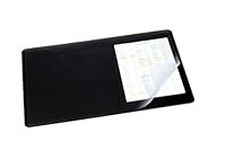 Durable Desk Mat with Transparent Overlay in Black | 53 x 40cm | Pack of 1 | Comfortable to Use | Ideal for Keeping Small Notes and Reminders Close to Hand