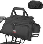 KEMIMOTO Bike Rear Rack Bag 20L Capacity Water Resistant Bicycle Trunk Bag with Rain Cover Bike Saddle Bag for Rear Rack, Suits for Grocery Shopping Commuter Cycling Trip