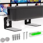 EVEO Universal Soundbar Mount - Heavy Duty & Deep L-Bracket Sound Bar Mount Under TV Or Over, for Samsung, JBL, Bose, Sony, LG, Sonos, Roku & Other Brands - Sound Bar Wall Mount Shelf