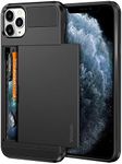 Vofolen Case for iPhone 11 Pro Case Wallet Credit Card Holder Slot Sliding Door Hidden Pocket Anti-Scratch Dual Layer Hybrid TPU Protective Hard Shell Back Cover for iPhone 11 Pro 5.8 inch Black