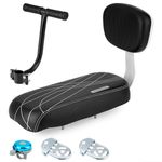 ZHOUWHJJ Bicycle Rear Seat Cushion Armrest Footrest Set, Kid Child Carrier Bicycle Baby Seat, Including Cushion and Backrest, Armrest Handrail, Footrests, Bell, Black