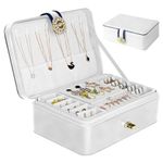 LONENESSL Jewellery Box Organiser for Necklace Earrings Bracelets Rings (White)