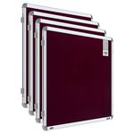 Pragati Systems® Prima Pin-up Display Board for Kids, Home, Office & School (PPUR6090) with Heavy-Duty Aluminium Frame | 2x3 Feet, Maroon (Pack of 4)