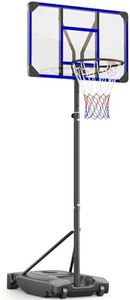 Basketball Hoop Outdoor Yohood Basketball Hoop and Stand 147-260cm Height Adjustable Portable Enlarged Base for Kids Teenagers Youth Adults Backyard Driveway Indoor Garden