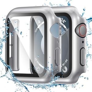 Tensea for Waterproof Apple Watch Screen Protector Case 41mm Series 9/8/7 Accessories, iWatch Protective Face Cover with Tempered Glass Film for Women Men, Bumper Case for iPhone Watch 41 mm