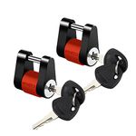 METOWARE Trailer Tongue Coupler Lock, 1/4” Dia, 3/4” Span, Heavy-Duty Steel Trailer Hitch Lock for Tow Boat RV Truck Car's Coupler, with Rubber Rings (2 Pack)