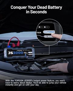 TOPDON JS3000 Portable Jump Starter – 3000A Battery Booster