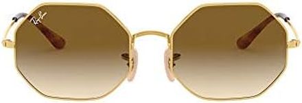 Ray-Ban Unisex Octagon Arista Frame/ Gold, Clear Gradient Brown Lens Sunglasses - 54mm Lens