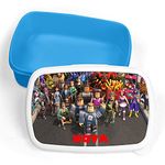 Print Maniacs Personalised Lunch Box Blox Game School Sandwich Kids Picnic Snack Food Bag Children's Travel Girls Boys Toddler Box Tub Pack Box (Blue, Add Name)