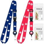 Cruise On Cruise Lanyard for Ship Cards - 2-Pack Adjustable Length with ID Holder, Key Card Lanyard Retractable Badge & Waterproof Cruise Card Holder - Cruise Essentials 2024 & 2025 [Blue & Pink]