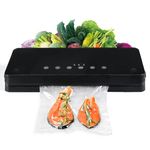 Vacuum Sealer Machine Compact Smart Suction Food Saver Vacuum Sealer Dry & Moist Modes, Multifunctional Food Sealer for Meal Prep, Sous Vide, Black