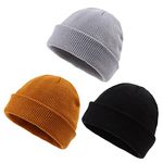 PEECABE Kids Knit Hat Winter Baby Beanie for Toddler Boys Girls Beanies Plain Warm Infant Snow Skull Caps for Boys Girls 0-5 Years (3PCS-A, 6-24 Months)