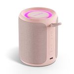 Deeyaple Portable Bluetooth Speaker, IP67 Waterproof Mini Bluetooth Speaker Wireless V5.3 with Stereo Sound,All Day,TWS Pairing,LED Light,Gift for him/her (Pink)