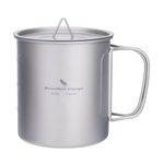 Boundless Voyage Titanium Cup with Lid Outdoor Camping Ultralight Water Tea Coffee Mug 600ml Ti3036D