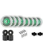 Labeda Gripper Asphalt Outdoor Inline Roller Hockey Wheels + Hybrid Ceramic Bearings 76/80 Hilo 83A White
