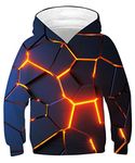 Kids4ever Unisex 3D Geometry Print Hoodies Fantastic Pullover Jumpers Hoody Sportwear Long Sleeve Sweatshirt Hooded with Pockets for Child 8-11 Years