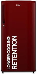 Haier 175 L, 2 Star, Direct-Cool Single Door Refrigerator (HED-182RS-N, Red Mono)