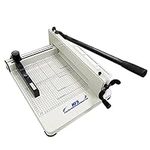 HFS(R) Heavy Duty Guillotine Paper Cutter Commercial Metal Base (A4-12''-White)