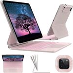 typecase Edge Magic Style Keyboard for iPad Air 11 (M2)-2024, Air 5th/4th Gen & iPad Pro 11 (4th/3rd/2nd/1st Gen), Click Anywhere Trackpad, 11-Color Backlit,Cantilever, Pencil Dock - Regal Light Pink