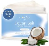 Sea Salt Body Scrub by Florida Suncare - Ocean Salt Body Polish Infused with Marine Algae - Exfoliating Face and Body Scrub - Facial Scrub Exfoliator to Tackle Acne and Scars (Coconut, 12.1 oz)