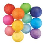 Paper Lanterns Decoration Hanging Ball Set of 10 Hanging Wedding and Party Decoration 10" Diameter Multicolor (10)