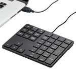 Levieny Wired Number Keypad for Laptop 34 Keys USB Number Pad for Laptop External Mini Slim Numeric Keypad for Laptop, Magicforce Accounting 10 Key for Laptop Computer PC, Surface Pro Notebook (Black)