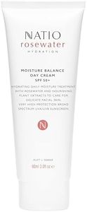 Natio Australia Rosewater Hydration Moisture Balance Day Cream SPF 50+ 90ml - Light & Non-Greasy Face Lotion with Sunscreen for All Skin Types - Made in Australia