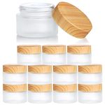 ZENFUN Set of 12 Glass Cosmetic Containers with Lids, 30 Gram/ml Frosted Glass Jars Small Empty Glass Sample Jars, Refillable Travel Jars for Cream, Toiletries, Lotions, Lip Balm DIY