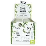 The Cheeky Panda Bamboo Facial Tissue | 14 x Plastic Free Travel Tissue Packs | 140 Super Soft Pocket Tissues