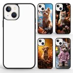 FOQENCCI 5 PCS Phone Case for iPhone 15 Sublimation Blank Case Soft Rubber + Hard PC Blanks Printable DIY Aluminum Anti-Slip Shockproof Bumper Protective Cover 2023