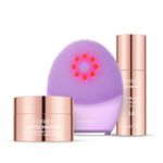FOREO Firm & Clean Bundle - Luna 4 Plus Sensitive Facial Cleansing Brush + Supercharged SERUM 2.0, 30ml + Hydrating Night Mask, 75 ml - Near Infrared Light Therapy - Microcurrent Facial Device