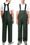 Niruoxn Waterproof Workwear Bib Rain Pants for Men Women Packable Rain Gear Outdoor Fishing Hiking Overalls Green