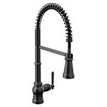 Moen S72103BL Paterson One-Handle Spring Pulldown Kitchen Faucet with Power Boost, Black Matte