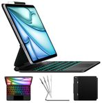 typecase Edge Keyboard Case for iPad Air 11" (M4/M3/M2, 2026/2025/2024) & Pro 11", Air 5 & 4 – Magnetic with Multi-Touch Trackpad, 11 Colors Backlight, Pencil Holder, Slim & Lightweight - Black
