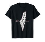 Keffiyeh Palestine Map Arabic Scarf Shemagh Palestinian Flag T-Shirt