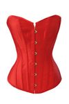 Chicastic Red Satin Sexy Strong Boned Bridal Corset Lace Up Bustier - 7-8 XL