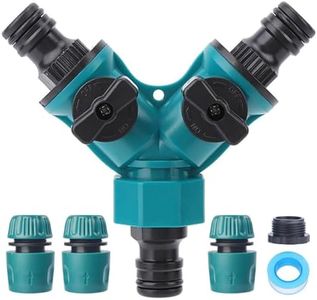 YUANBAO Garden Hose Splitter, 2-Way Water Spigot Splitter, 3-Way Hose Quick Connector, PTFE Tape, Y Adapter for Water Hose with ON-Off Valve, 3pcs 1/2-Inch Quick Connectors