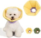 SOVARIN Cat Cone Collar Soft - Adjustable Recovery Collar for Cats & Small Dogs,Cute Waterproof E-Colar to Stop Licking & Scratching After Surgery Elizabethan Neck Cone(Yellow, XL)