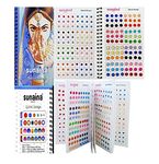 Sunaina (Original) Spiral Multicolor Mix Size Golden Glitter Outline Sketch Tikka Forhead Bindis Book For Women & Girls