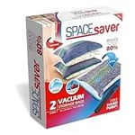 SpaceSaver Vacuum Storage Bags - Clothes Storage Bag Vacuum Pack - Space Saver Vacuum Storage Bags for Clothes Storage, Vacuum Bags for Bedding - Vacuum Bags for Clothes - with Pump (JUMBO 2-Pack)