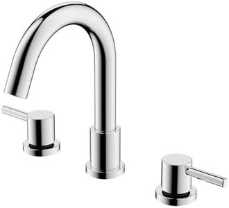 8 Inch Widespread Bathroom Faucet with Drain and Supply Hose, 2 Handles Chrome Bathroom Faucet for Sink 3 Hole, GAOMON Bathroom Sink Faucet Chrome