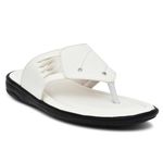 AVADO Trendy Men's And Boy's Synthetic Leather Ultra Light Weight Slippers White Size 7 UK