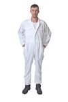 Road Master Men's Poly Cotton Coverall Overalls Painters Suit Decorators Mechanic Workwear Boiler Suit Cleaning Job Work Uniform with Two Chest Pockets, White, Medium