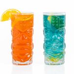 Sipologie Tiki Tropical Cocktail Glass 380ml, Set of 2 - Island-Inspired Design,Great for Gifting