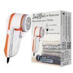 Lint Remover For Clothes With 1 Year Warranty Fabric Shaver Lint Shaver for Woolen Clothes Blanket Jackets Stainless Steel Blades,Bedding, Clothes and Furniture Best Remover for Fabrics Portable Lint Shavers (White Orange)